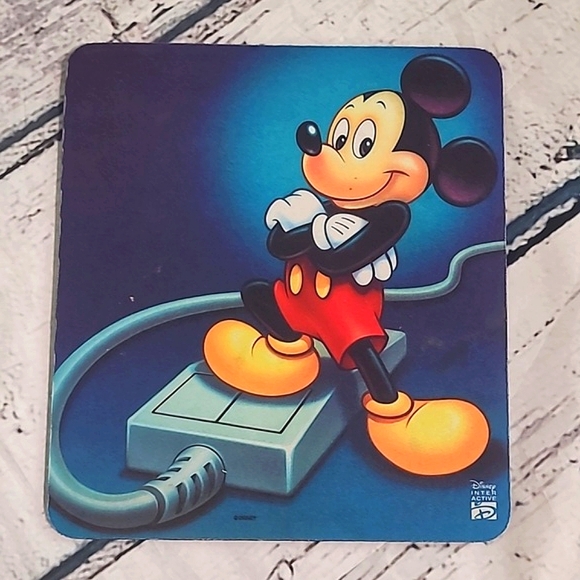 Vintage 90s Disney Interactive Mickey Mouse Computer Mouse MousePad Pad Office - Picture 1 of 12